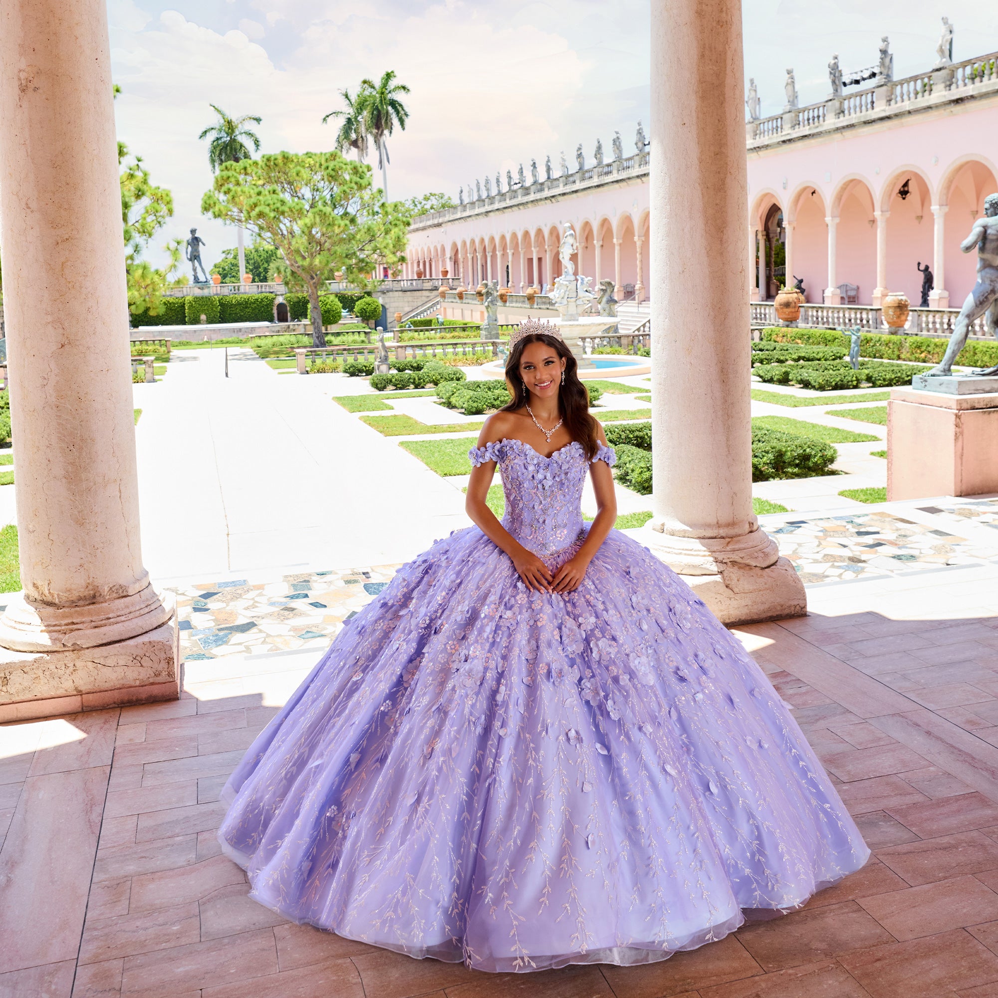 Princesa by Ariana Vara - PR22036 Floral Ball Gown with Lights