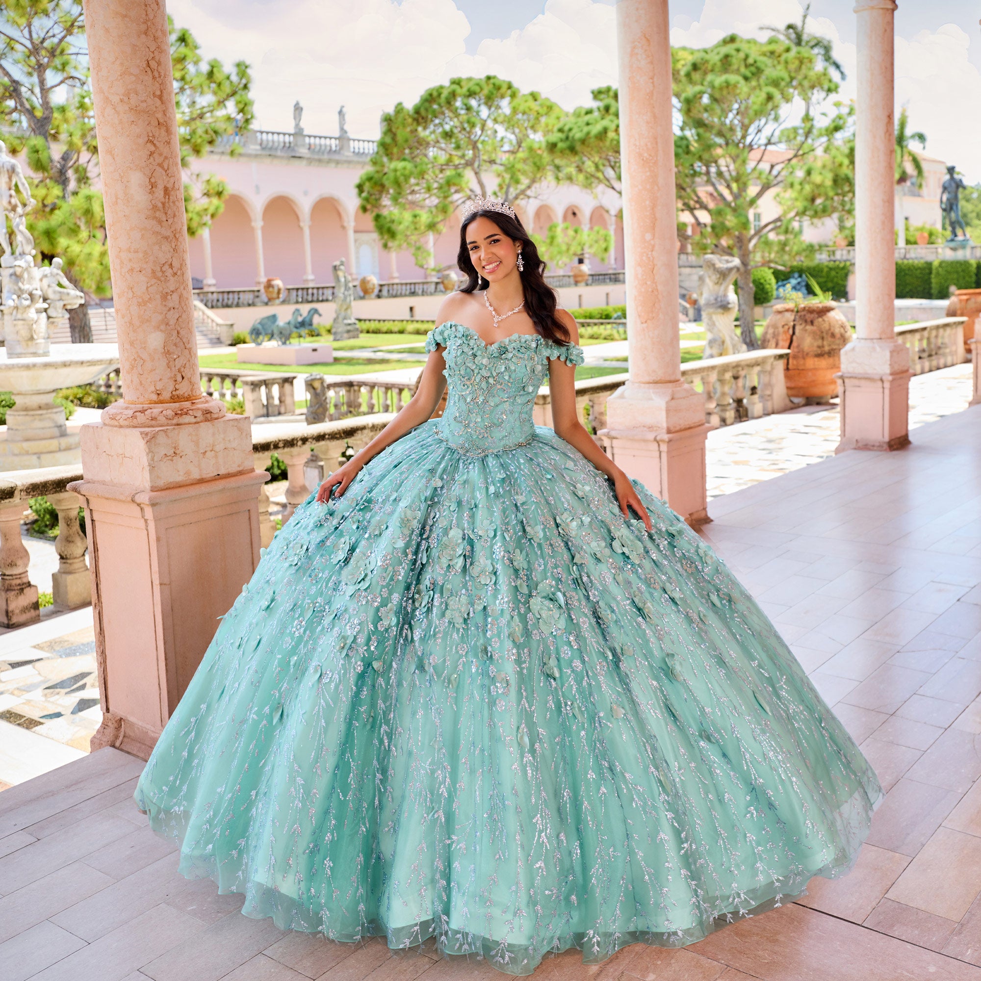 Princesa by Ariana Vara - PR22036 Floral Ball Gown with Lights