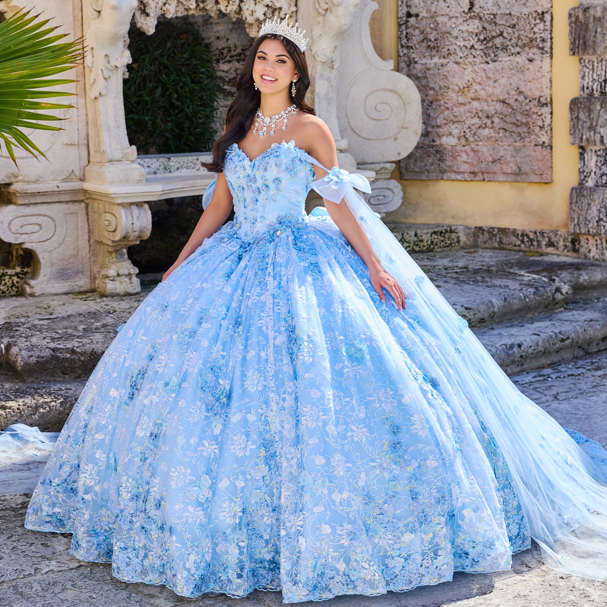 Princesa by Ariana Vara PR30135-Panel Train Detachable Strap Quince