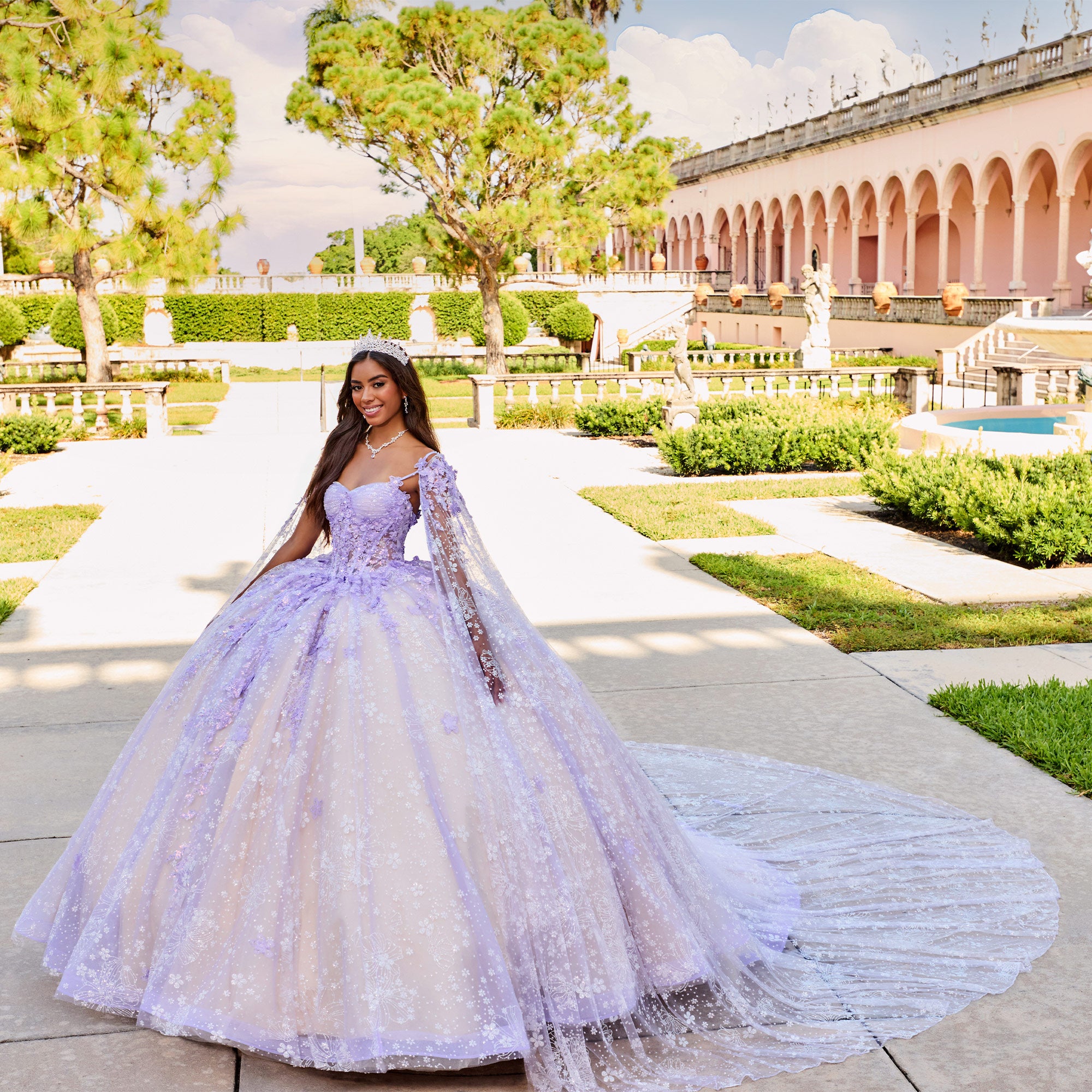 Princesa by Ariana Vara PR30158- Cape Sleeve Corset