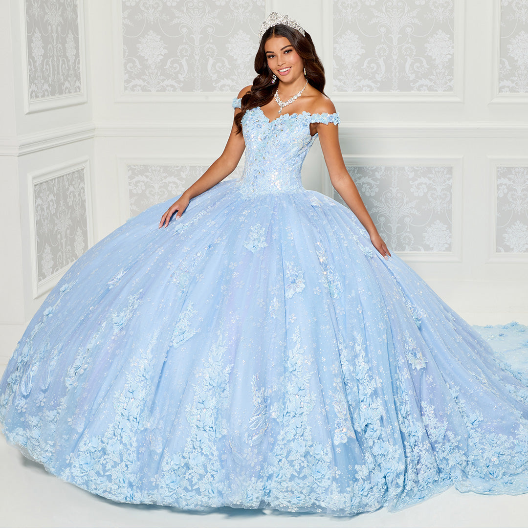 Princesa by Ariana Vara PR30111 - 3D Floral Ornate Ballgown