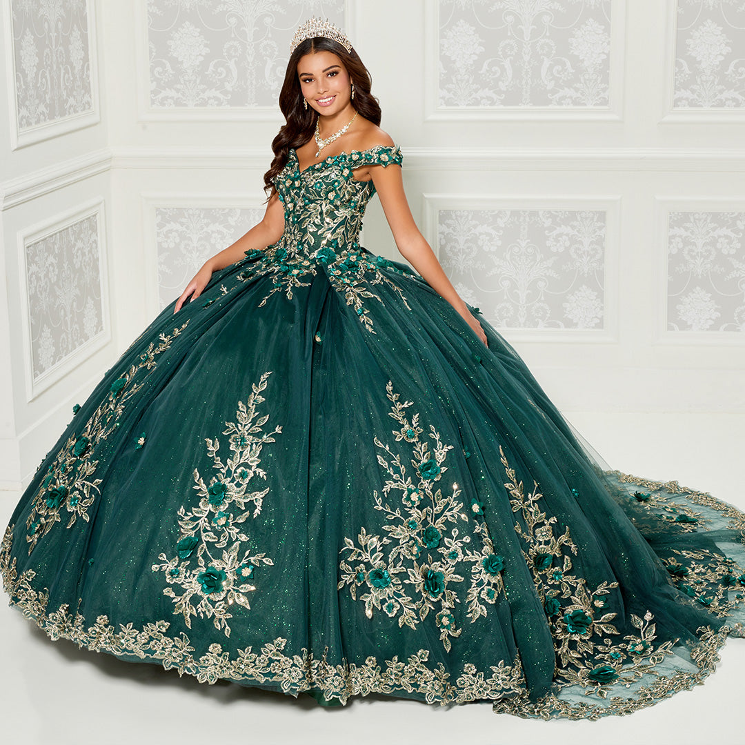 Princesa by Ariana Vara PR30114 - Metallic Applique Ballgown