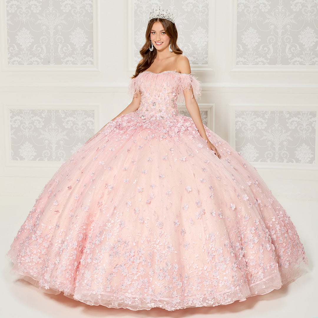 Princesa by Ariana Vara PR30115 - Feather Off Shoulder Ballgown