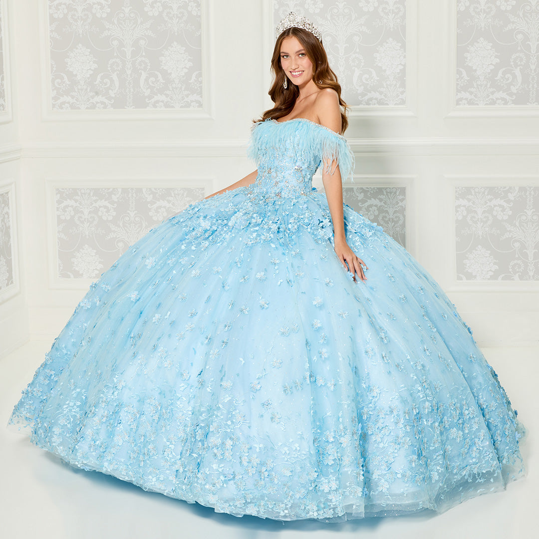 Princesa by Ariana Vara PR30115 - Feather Off Shoulder Ballgown