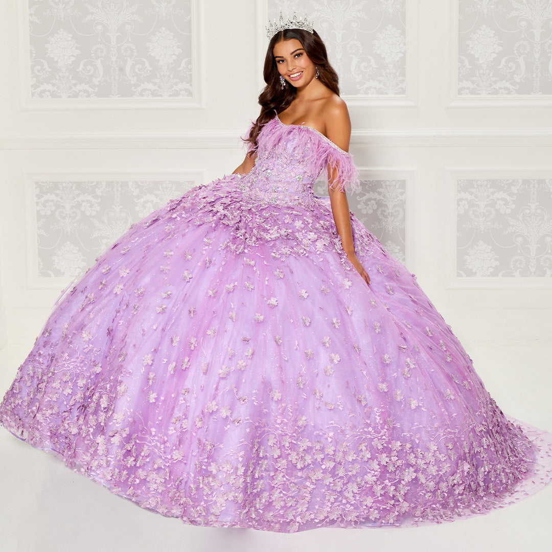 Princesa by Ariana Vara PR30115 - Feather Off Shoulder Ballgown