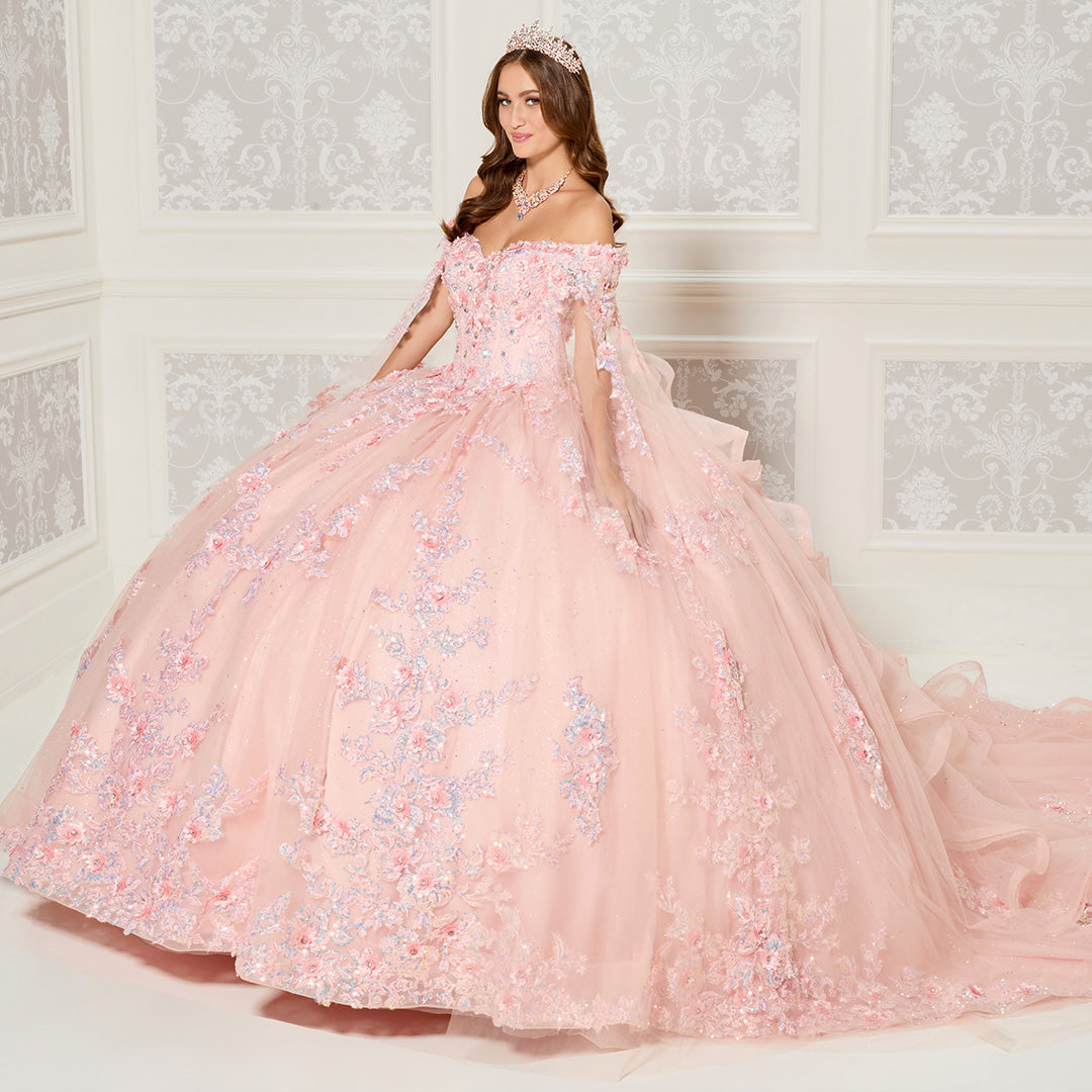 Princesa by Ariana Vara PR30116 - Floral Ruffled Back Ballgown
