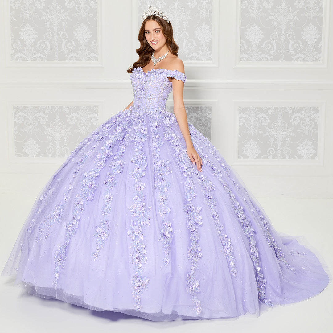 Princesa by Ariana Vara PR30120 - Off Shoulder Floral Tulle Ballgown