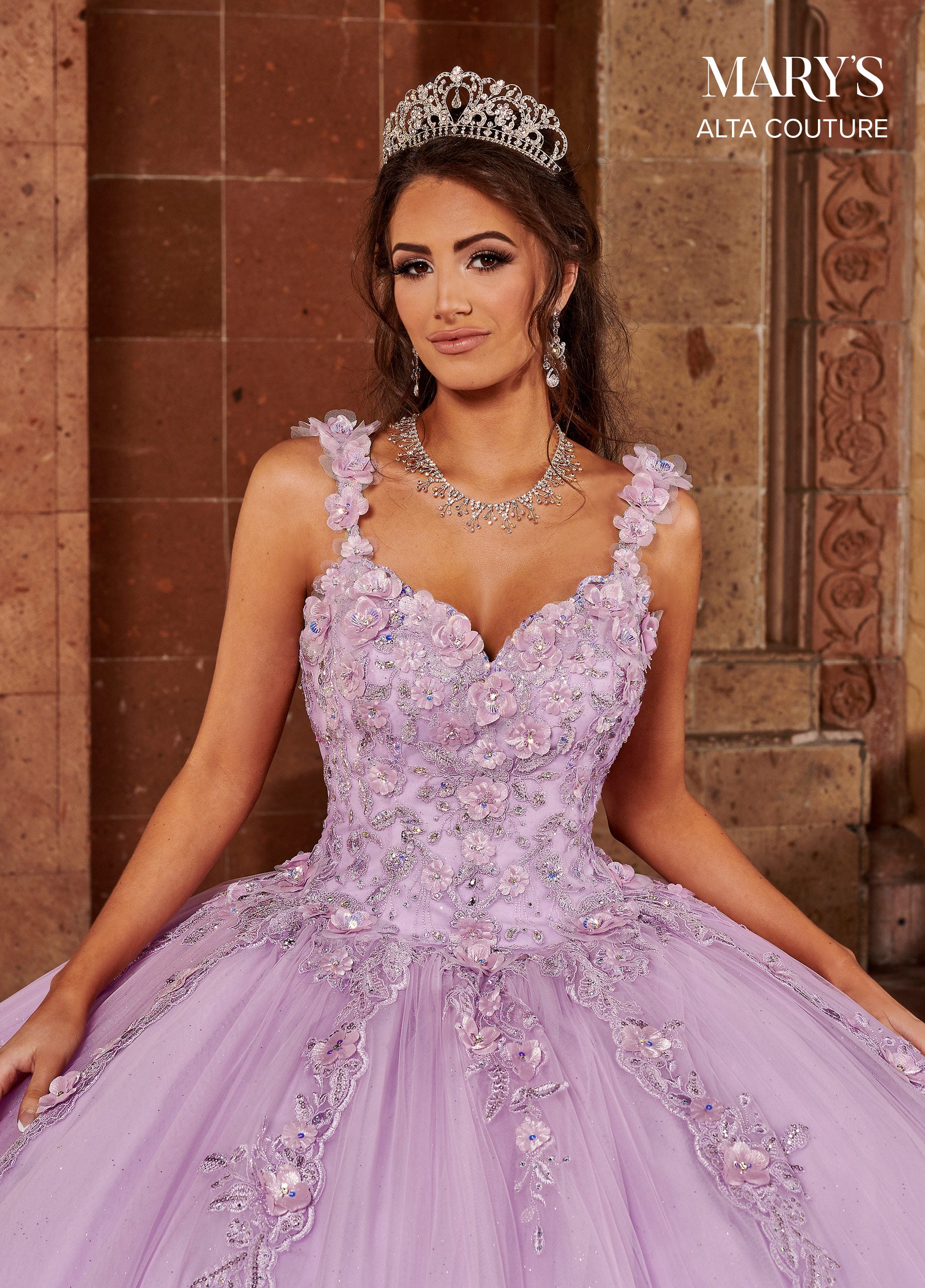 3D FLORAL QUINCEANERA DRESS BY ALTA COUTURE MQ3069