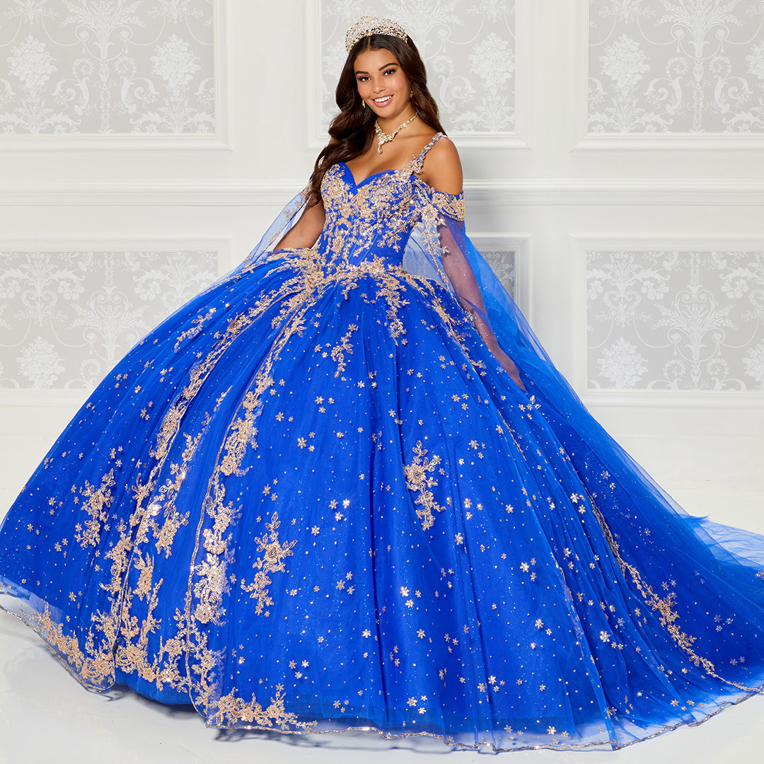 Princesa by Ariana Vara PR30087 - V-Neck Tiered Back Ballgown